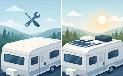 Caravan Rooftop Install Before and After
