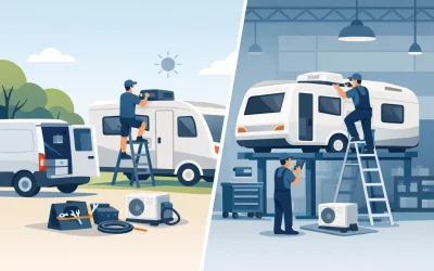 Mobile Caravan Aircon Service vs Workshop